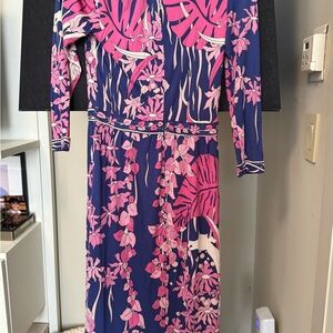 Floral Pink and Blue Women's Dress